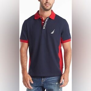 Nautica Men's Color Block Performance‎ Pique Polo Shirt